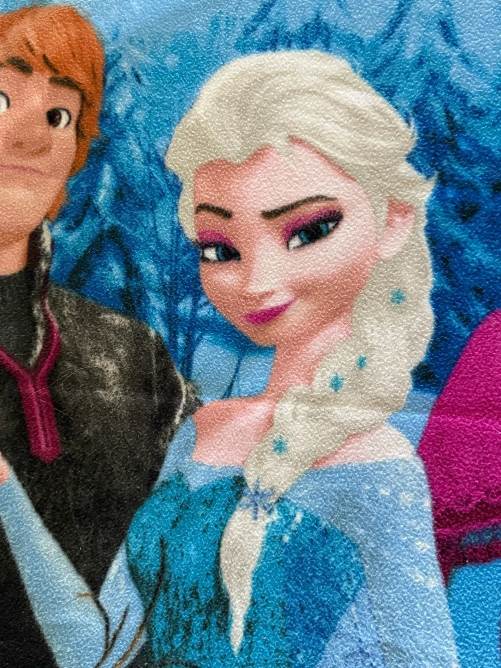 DISNEY Frozen Throw Blanket 2014 Elsa Anna Kristoff Olaf 47x37 Plush Movie Decor